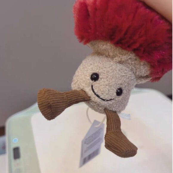 Jellycat Amusaebles Mushroom Bag Charm Keychain Plush Rare Retired NWT and Bag - Picture 3 of 5